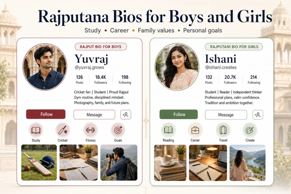 Rajputana Bios for Boys and Girls
