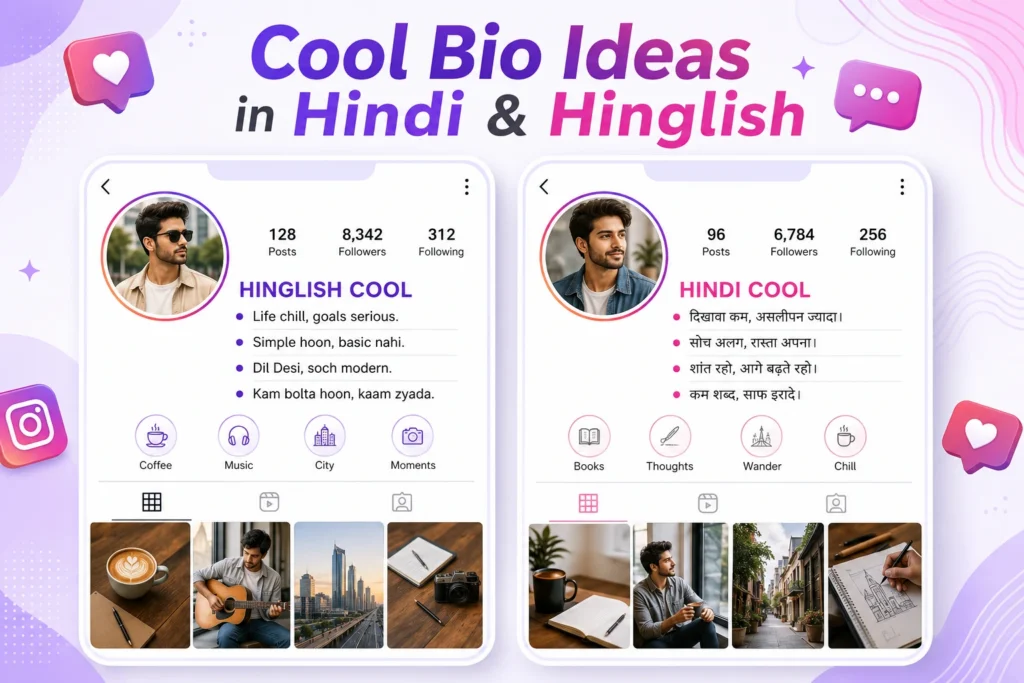 Cool Bio for Instagram in Hindi and Hinglish
